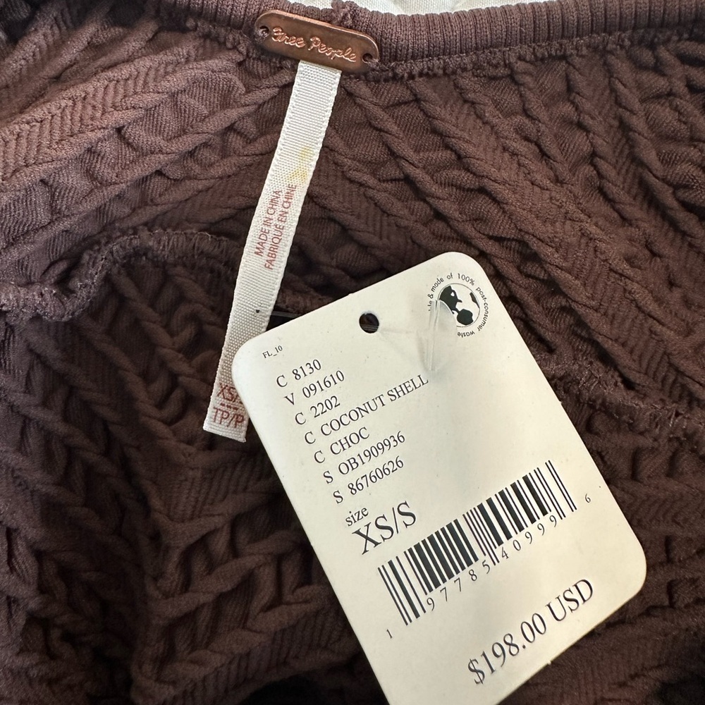 Free People Gabby Seamless Midi Dress Fall Textured Long-Sleeve Open Back  XS S - Picture 8 of 9